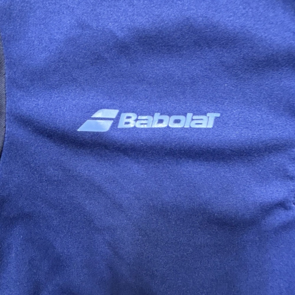 Babolat Play Tennis Polo Shirt Men's S Blue Neavy Henley Short Sleeve Sport EUC - Picture 5 of 8